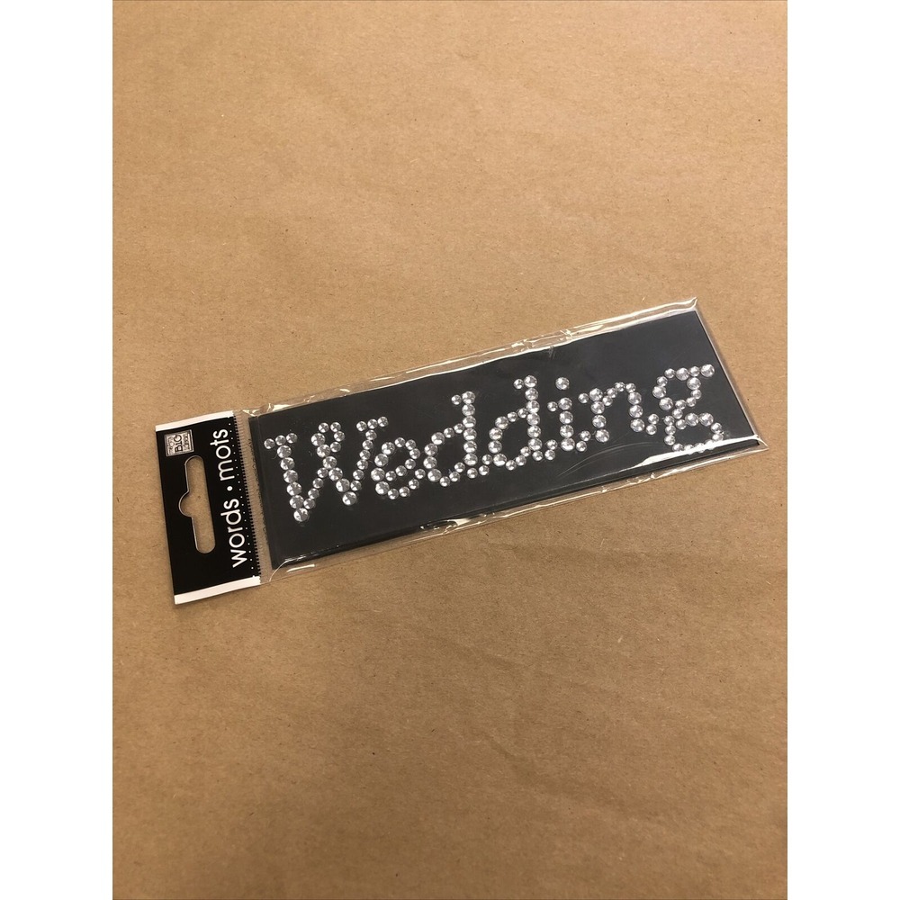 6 x Rhinestone Jewels WEDDING Words Stickers Scrapbook Crafts‎ Invitation Bling